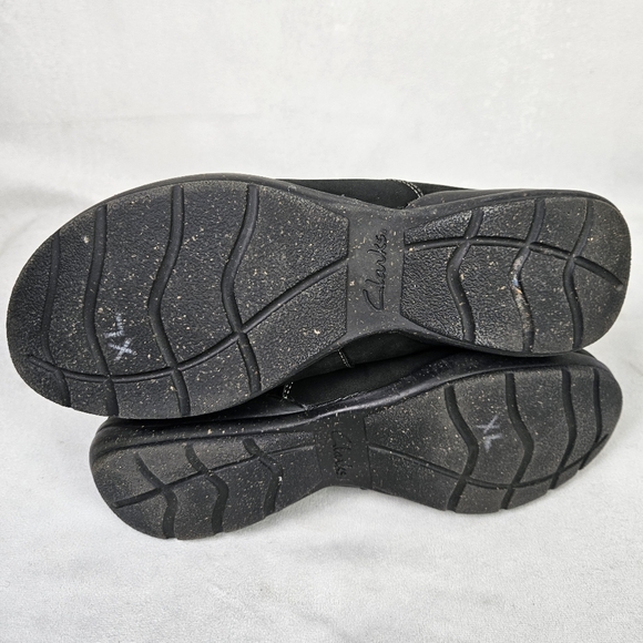 Clarks Suede Leather Roswell Ankle Boot Black Size 11 - Picture 8 of 9